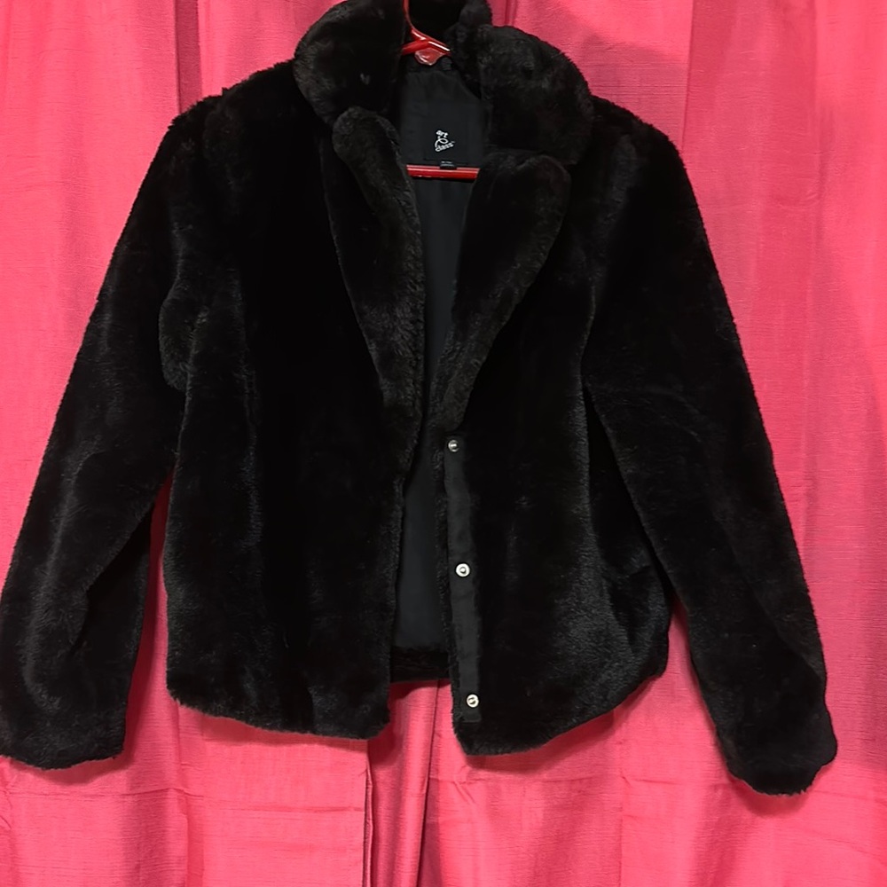 Art Class Black Teddy Jacket Plush Faux Fur